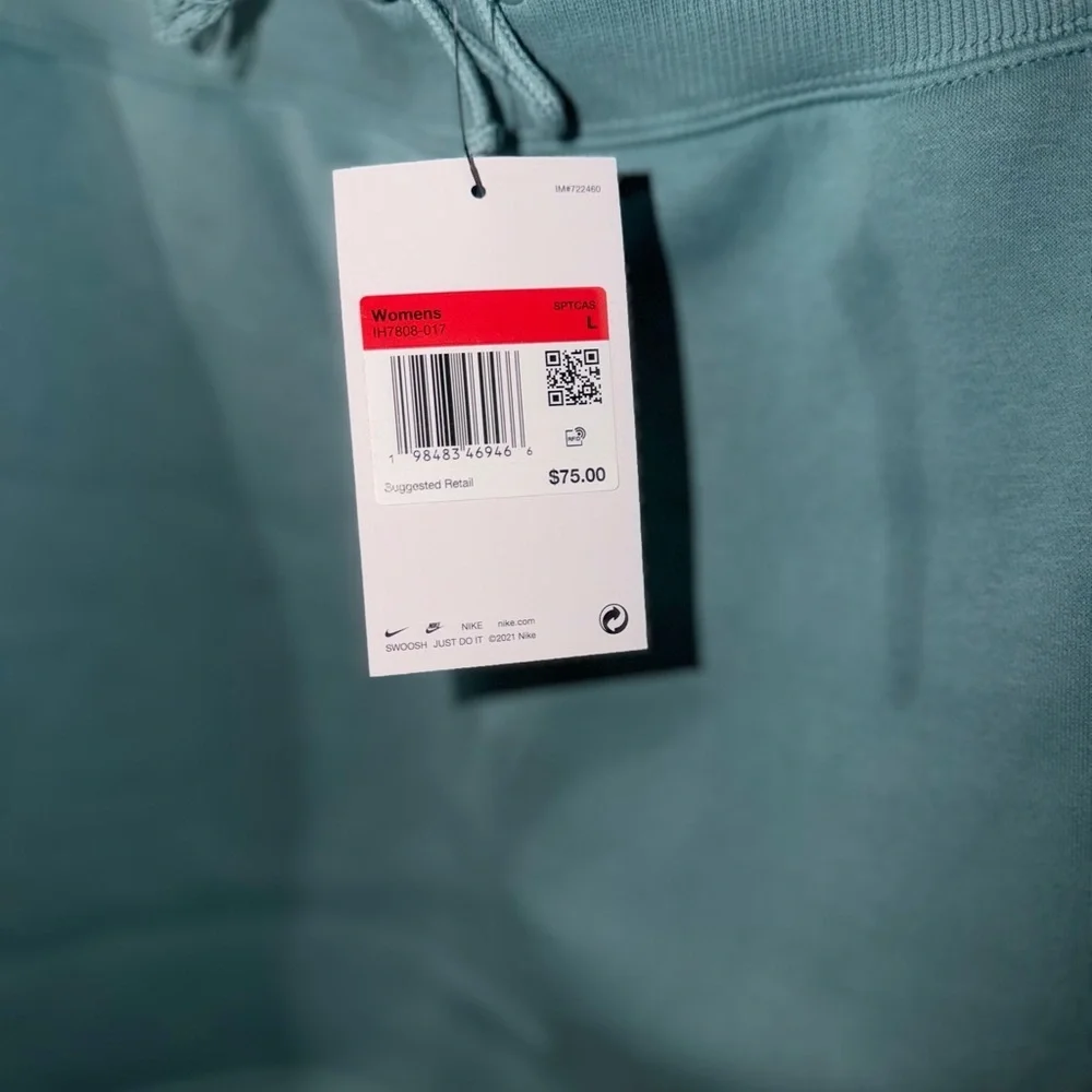 Nike Sportswear Fleece Mini Skirt Sage Green Drawstring NWT Size L